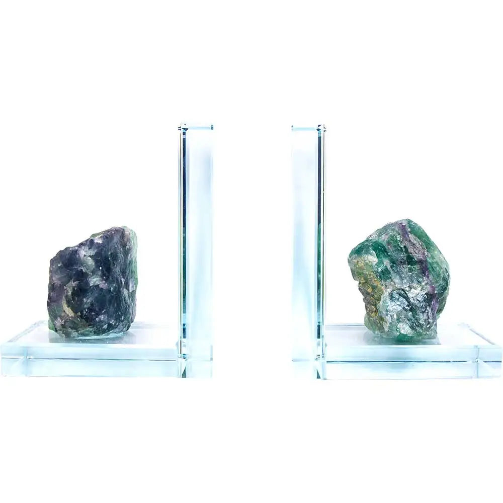 Glass L Shaped Bookends