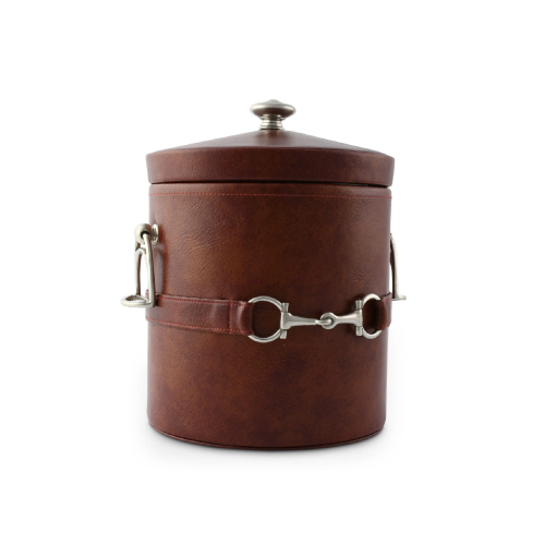 Equestrian Horse-Bit Leather Ice Bucket