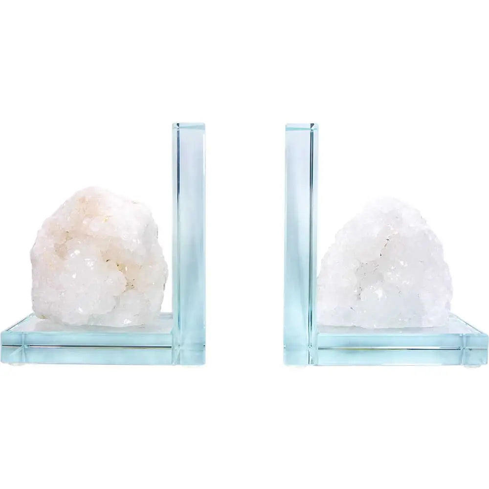 Glass L Shaped Bookends